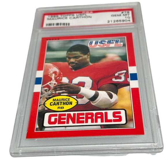 1985 Topps USFL #78 Maurice Carthon PSA 10 GEM MINT - Picture 7 of 9